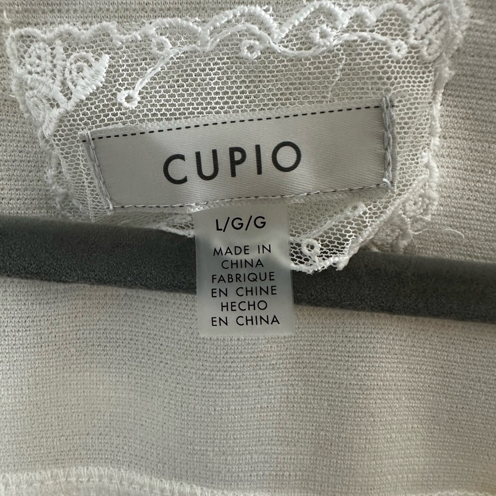 NEW Ribbed Cupio Cream Hoodie with Kangaroo Pocket High Low Rayon Blend Large - Picture 5 of 11